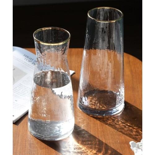 Nordic glass vase terrarium living room decoration Hammer pattern glass flower vase hydroponic systems wedding home decoration