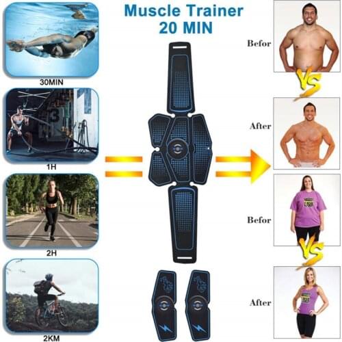 Abdominal Muscle Stimulator Trainer USB Connect Abs Fitness Equipment Training Muscles Electrostimulator Exercise At Home Gym