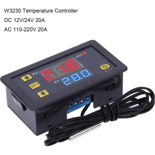 W3230 Digital Temperature Controller Thermostat DC12V/24V AC110V-220V 20A LED With Heating/Cooling Control Instrument