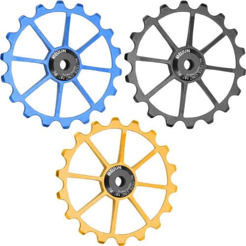 MEIJUN 18T Bike Rear Derailleur Pulley Mountain Road Bike Rear Guide Wheel Aluminium Alloy Guide Roller Ceramic Bearing Pulley