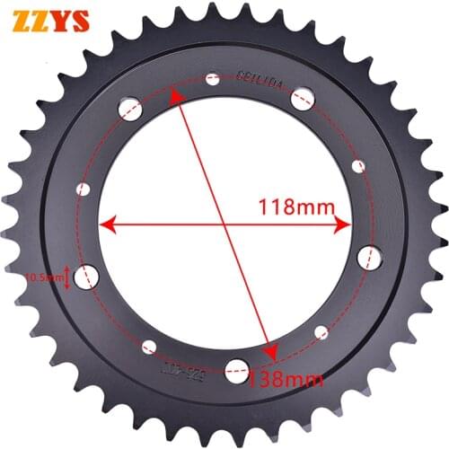 525 40T 118mm 40 Tooth Motorcycle Rear Sprocket Gear Staring Wheels For Honda CBR400 CBR400RR NC29 CBR 400 RR L-L2 Gull Arm