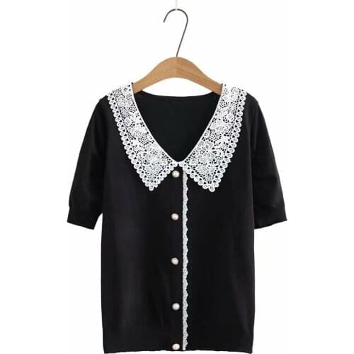 Plus Size Womens Red Black Ice Silk Summer Tshirts Short Sleeve False Button Pullover Large Size Tops