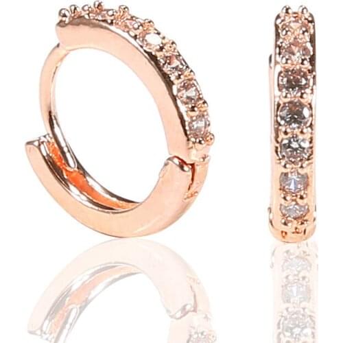 Women Bohemian Gold Crystal Earring Geometric Statement Round Hoop Earrings Rose Gold Women Wedding Earring Jewelry Gifts