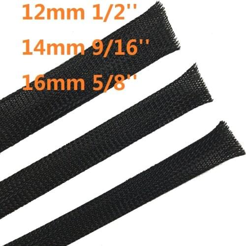 12mm 1/2'' 14mm 9/16'' 16mm 5/8'' flame retardant nylon PET telescopic line tube Cable Wire protection sleeve flexible conduit