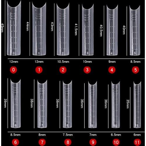 120pcs XL Size Long Mold Tips Dual Form (Stiletto,C Shape ) /Nail Mold for Acrylic nail/UV Gel /Poly Nail Gel (12 Size) with Box