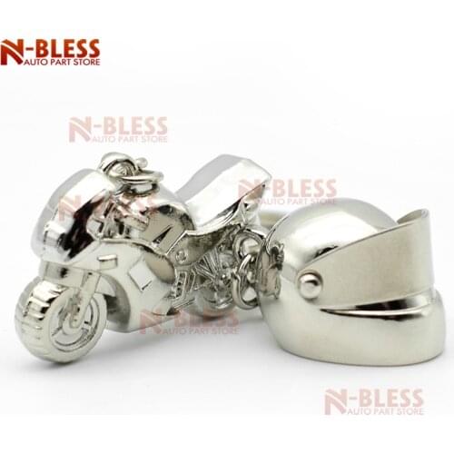 1pc 3D simulation model Motorcycle and helmet Key Chains Rings Metal Holder For Car Keyrings KeyChains For Man Women Gift