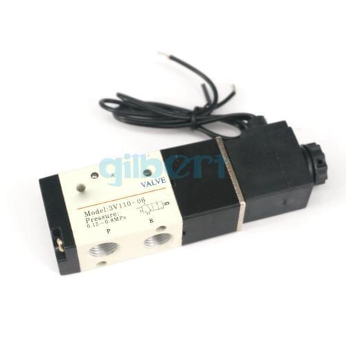 3V110-06 1/8"BSP 12VDC 24VAC/DC 36VAC 110VAC 220VAC 380VAC Solenoid Valve With Lead Wire 3 Way Pneumatic Air Solenoid