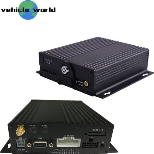 4Ch AHD 1080P School Bus Trailer Truck Taxi Car Double SD Card Mobile DVR built in GPS