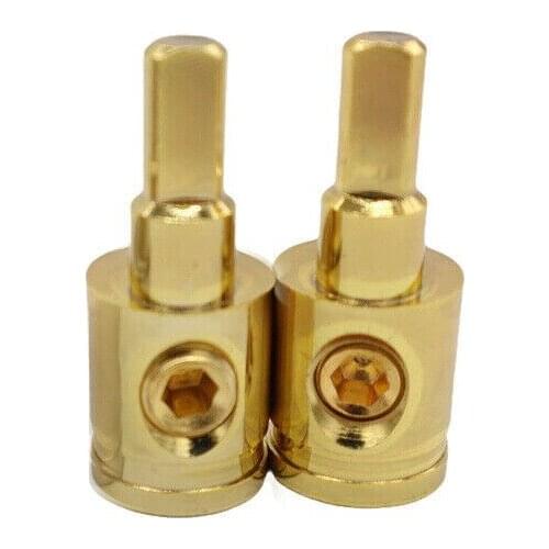 Car Power Wire Reducer Gold Ground Pin AWG Silver Zinc Alloy 1/0 Gauge