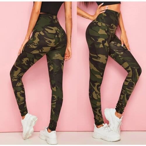 Graffiti Style Slim Stretch Pants Fashion Womens Camouflage Printing Leggings Tightening Sports Casual Yoga Pants штаны женский
