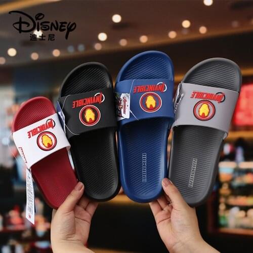 Disney childrens shoes 1-12 years old wear 2021 summer new childrens slippers non-slip home indoor iron man breathable