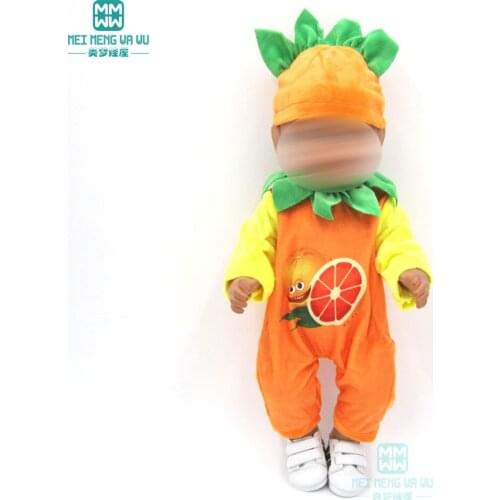 Baby clothes for doll fit 43cm new born doll accessories and american doll Cute fruit pattern Crawling clothes