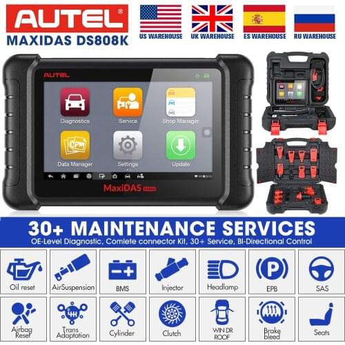 2021 Autel MaxiDAS DS808K All Systems Car Diagnostic Tool ABS Brakes Bleeding Bi-Directional Testing Car Diagnostic Tool