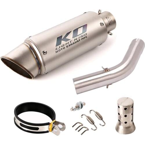 Motorcycle 51mm Exhaust Slip on Muffler Escape Tip Silencer Connect Link Tube for KAWASAKI VERSYS 1000 2019 2020