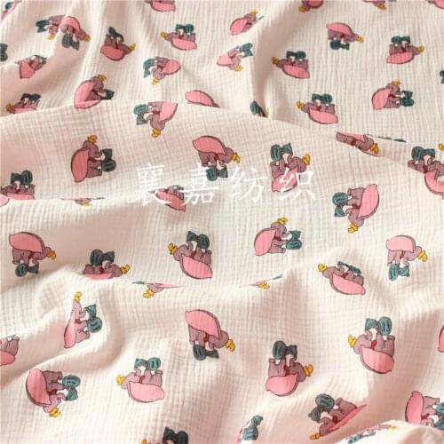 Cotton Yarn Fabric Double-Layer Cotton Crepe New Childrens Pajamas Fabric