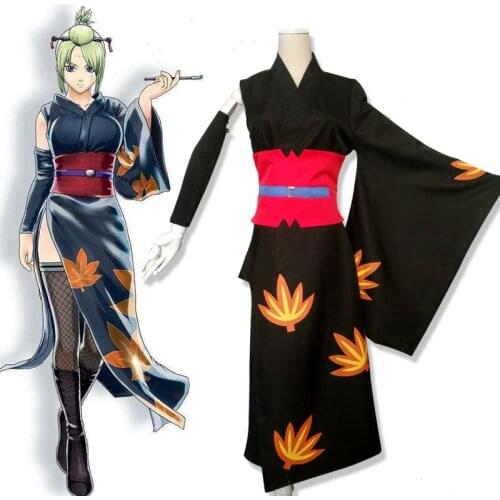 Gintama Tsukuyo Kimono Cosplay Costume Uniform Halloween Cosplay Costumes Props for Women Freeship