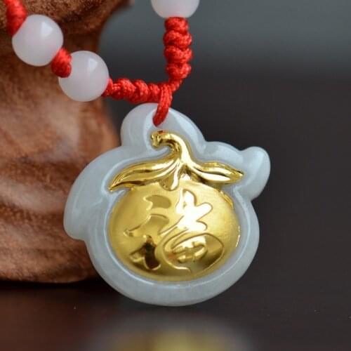 China White Jade Pendants For Child Fashion Good Quality Gift Pendant Jade Necklace Unisex Good Luck Birthday Gift