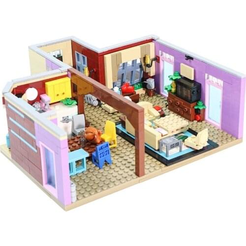 Classic TV Series Friends Monicas Apartment House Bedroom Kitchen Model Girl City Building Blocks MOC Educational Toys