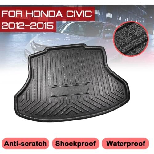Car Rear Trunk Boot Mat For Honda Civic 2012 2013 2014 2015 Waterproof Floor Mats Carpet Anti Mud Tray Cargo Liner
