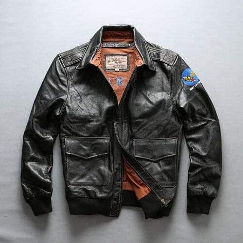 AVIREX FLY 2018 air force Flight Jackets Motorcycle Genuine Leather Jacket Men cow Leather coat Fur Bomber Jacket