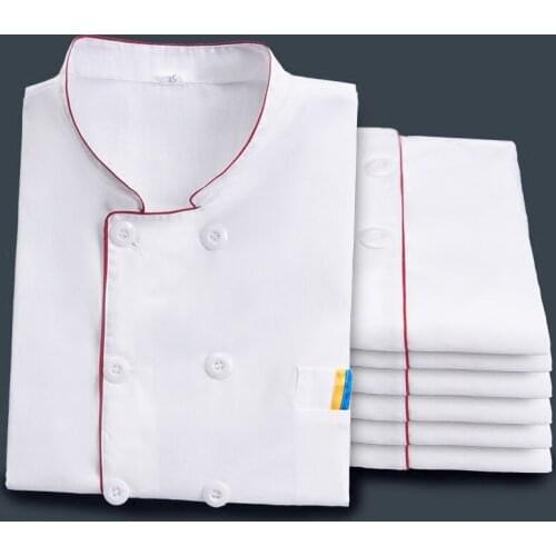 Summer Men Hotel Chef Jacket Women Long Sleeve Restaurant Chef Uniform Cafe Kitchen Worker Wear Cafe Shop Waiter Chef Coat 90