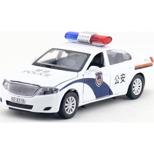 1:32 Scale/DieCast Metal Vehicle/Zastava Police Toy Car/Sound & Light/Pull Back Educational/Gift For Children/Collection