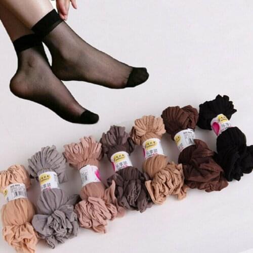 Fashion Elastic Short Ankle Sheer Silk Ultrathin Short Socks Womens Socks Sets High Quality Ten Pairs Women Sexy Nylon Stocking