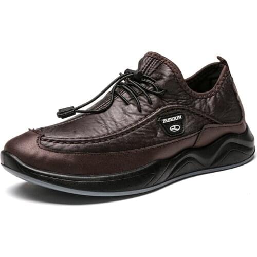 Mens Casual Sports Shoes Chef Shoes 2021 New Large Size Sports Casual Shoes Fashion Lightweight Mens Small Leather Shoes