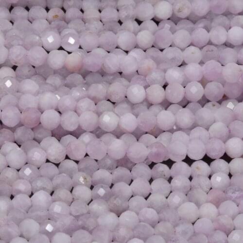 Natural Kunzite Faceted Loose Round Beads 5mm / 6mm, With Defects and Spots