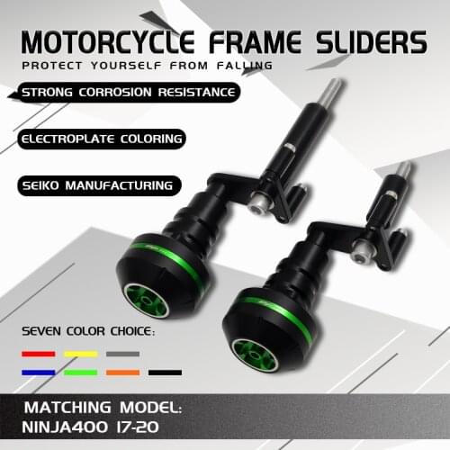 NEW LOGO For KAWASAKI NINJA400 NINJA 400 Z400 2018 2019 Falling Protection Frame Slider Fairing Guard Anti Crash Pad Protector