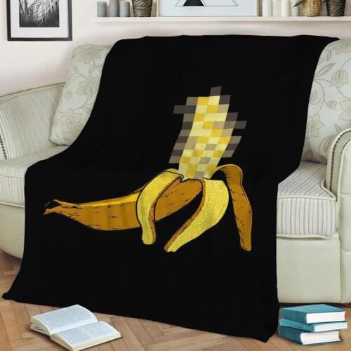 Banana 3D Print Plush Blanket Throw On Sofa Home Decor Soft Warmth Washable Nap Blanket Dropshipping