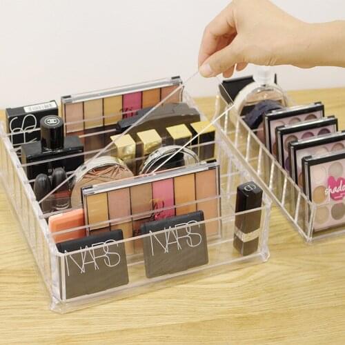 Clear Acrylic Makeup Organizer Cosmetic Storage Box Makeup Powder Box Desktop Women Lipstick Holder organizador maquillaje