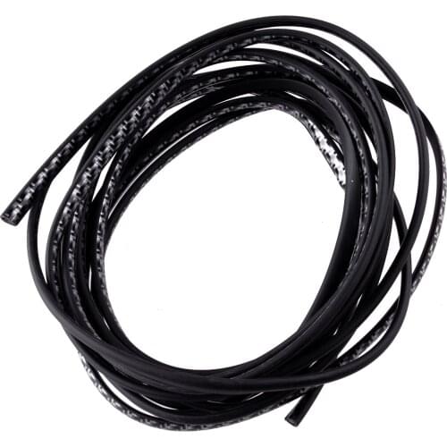 Beler 16Ft (5M) U-Shape Black Carbon Fiber Texture Car Door Moulding Rubber Scratch Protector Strip Edge Guard Trim Universal