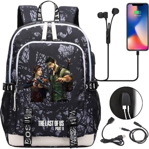 The Last of Us Part 2 Backpack Teenager USB Charging Laptop Backpack Women Men Rucksack Kids Book Bag Mochila Travel Bag