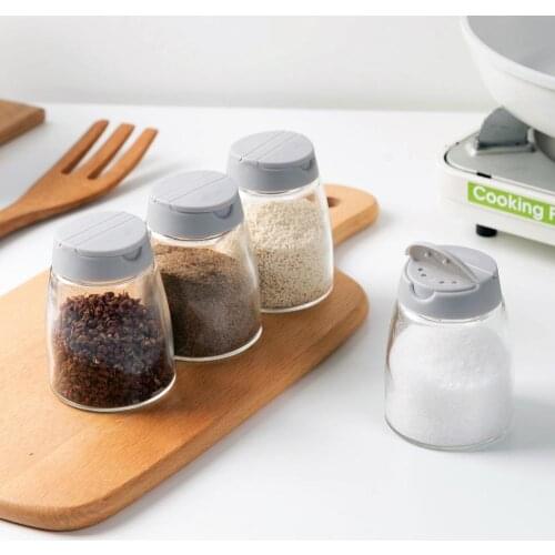 4PCS/Lot Barbecue Salt Pepper Glass Cruet Condiment Bottles Seasoning Cans Pepper Shakers Spice Container Spice Jar
