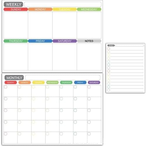 Erasable Refrigerator Magnetic Calendar Planner Durable Practical Memo Refrigerator Sticker Message Board