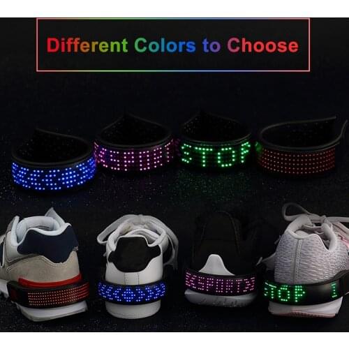 LED Luminous Shoe Clip Light Clip-on LED Safety Warning Light for Shoes IP67 Waterproof USB Rechargeable for Sports Biking