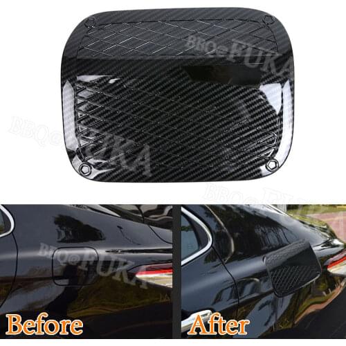 Carbon Fiber Color ABS Car Fuel Tank Gas Lid Oil Box Cover Trim Decal Stickers Fit For Toyota Camry 2018 Car Styling Accessories