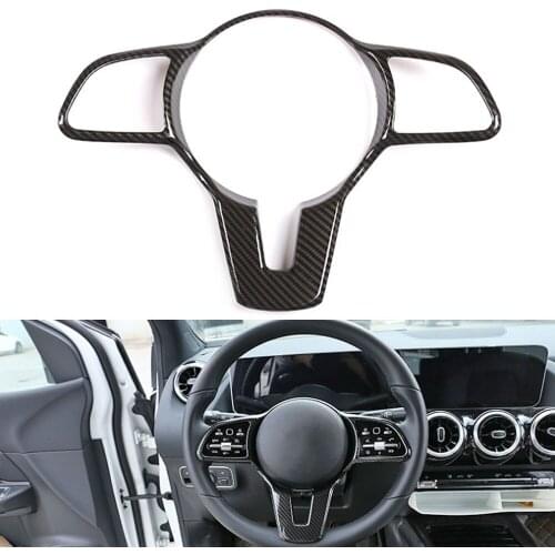 Car Steering Wheel Decoration Bezel Cover Trim Sticker For Mercedes Benz A B C E Class 2020 Interior Auto Styling Accessory