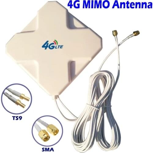 High Gain 35dB Dual head MIMO 3G 4G LTE GSM Antenna with Suction Cup for Booster Signal Amplifier Extender Router Mobile Hotspot