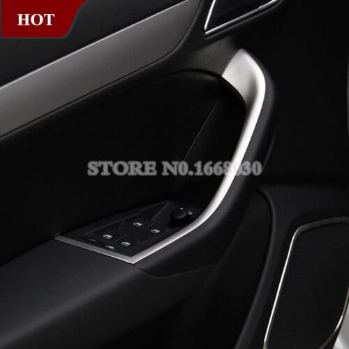 Inner Door Armrest Window Switch Button Cover Trim 4pcs For Audi Q3 8U 2012-2017 Car Decoration Car Accesories Interior