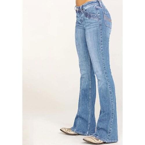 Streetwear Women Casual Ladies Jeans Slim Washed Flared Pants Trousers Trousers Pantalones De Mujer брюки с вырезом для обуви