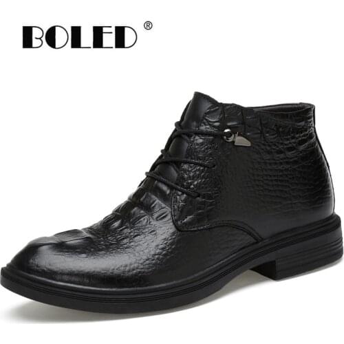 Natural cow leather Winter Boots Plus Size Ankle Snow boots Handmade High Quality Super Warm Winter Shoes Dropshipping