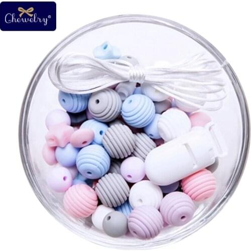 1Set Silicone Threade Beads Food Grade Star Beads DIY Nursing Pacifier Chain Pendant Bracelet Necklace Crafts Baby Teether Toys