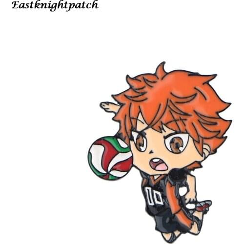 12pcs/lot E2834 Fashion Anime Volleyball boy Enamel Pin and Brooch Backpack Clothes Badge Women and Men Tie Pins Charm Jewelry
