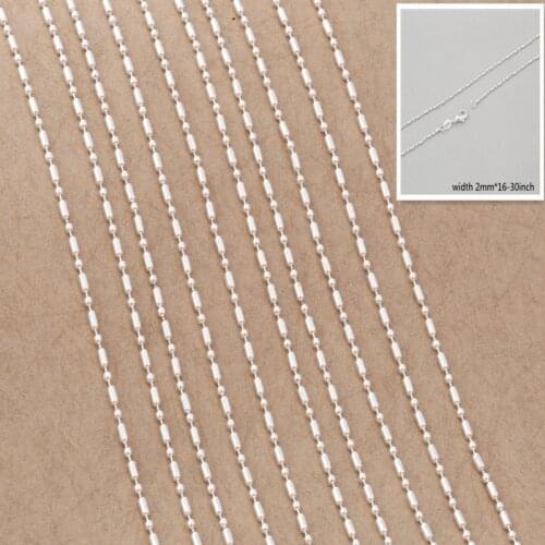 16-30 Hot Sale 925 Sterling Silver Color WANLI Necklace Chain Unisex Jewelry With Good Lobster Clasps Factory Price 10Pcs*2MM
