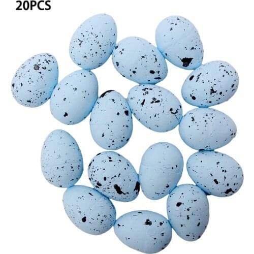 20Pcs Easter Foam Bright Color Artificial Bird Pigeon Egg Home Party Favor Festival Decor