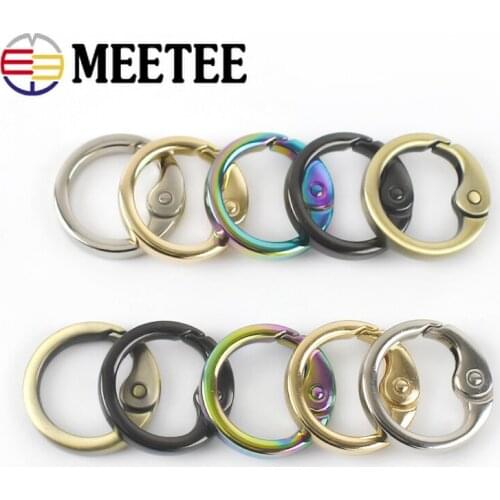 5/10pcs ID20mm Open Spring Ring Metal O Rings Spring Clasp Round Keyring Hook BuckleDIY Bag Belt Strap Buckles Snap Clasp Clip