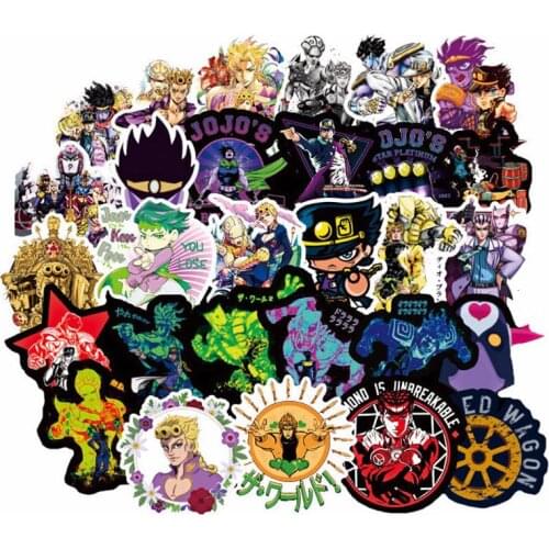 50pcs/set JoJo Bizarre Adventure Stickers Laptop PVC Waterproof Cartoon Sticker DIY Party Decoration JoJo Cosplay Accessories