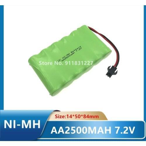 7.2V 2500mAh Ni-MH rechargable battery SM plug for RC Truck/ RC car/ RC boat/RC tank JST/SM/Tiamiya 7.2 v 2500 mah